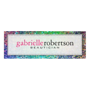 Badge D'identification Parties scintillant moderne colorée Faux