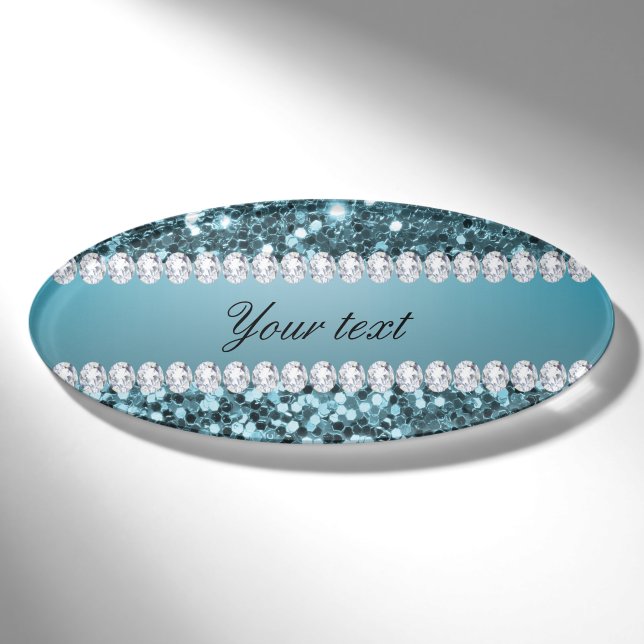 Badge D'identification Parties scintillantes et diamants assez bleus de (Devant)