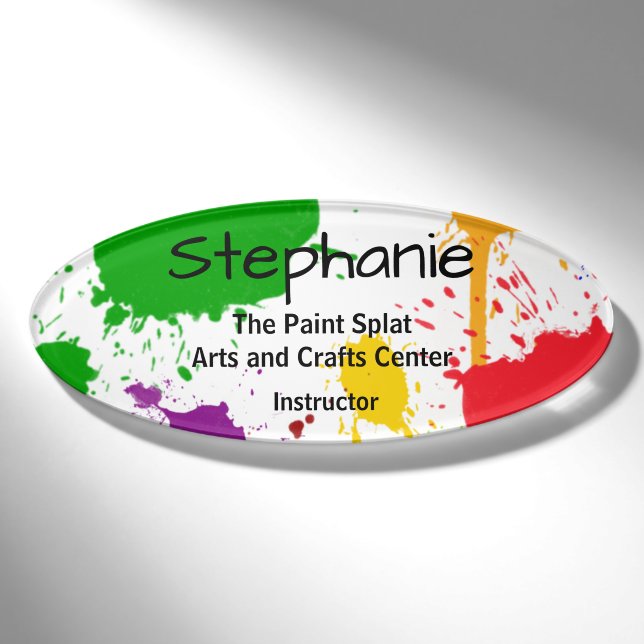 Badge D'identification Peinture Splats Personnalisé (Devant)