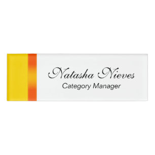 Badge D'identification Pentes STRIPES - orange jaune + vos idées