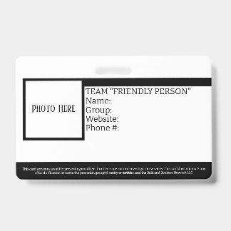 Badge d'identification personnalisable "Personne a