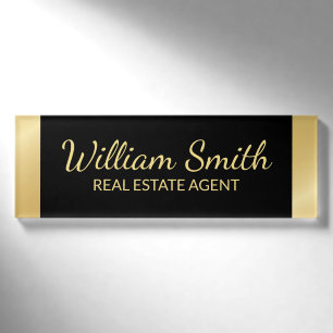 Badge D'identification Personnalisé Black and Gold Professional