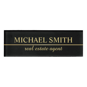 Badge D'identification Personnalisé Black and Gold Professional