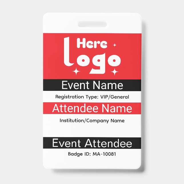 Badge d'identification personnalisé Expo avec code (Avant)