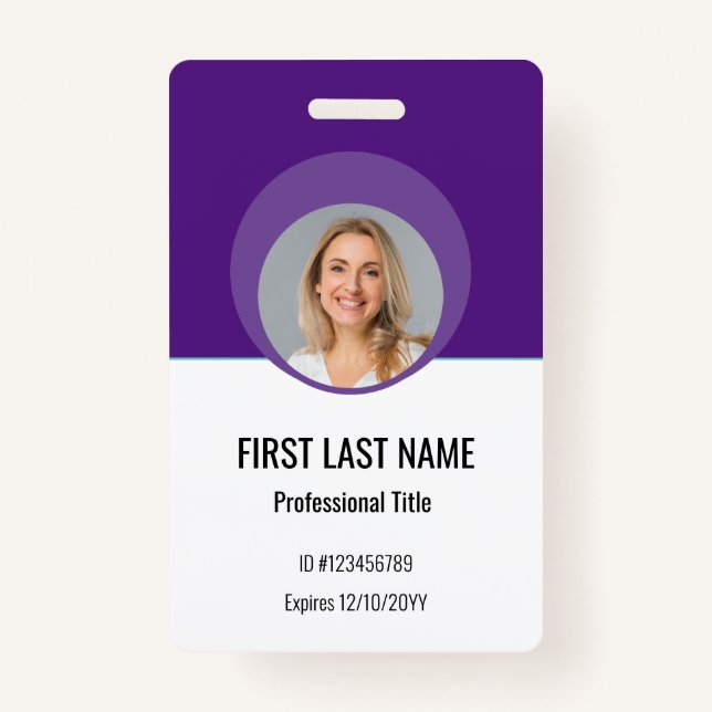 Badge d'identification personnalisée de l'employé  (Devant)