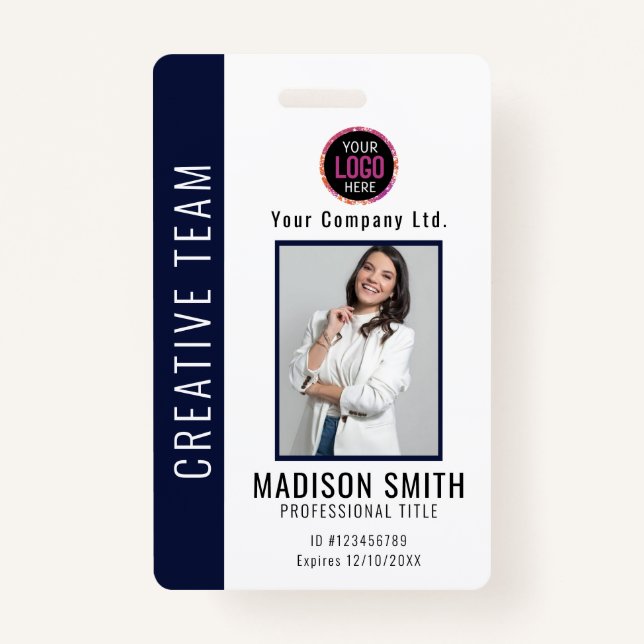 Badge d'identification personnalisée de l'employé  (Devant)