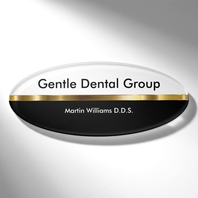 Badge D'identification Personnel administratif chic de dentiste (Devant)