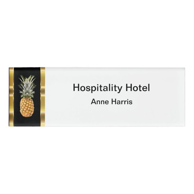 Badge D'identification Personnel chic d'hôtel d'hospitalité (Devant)