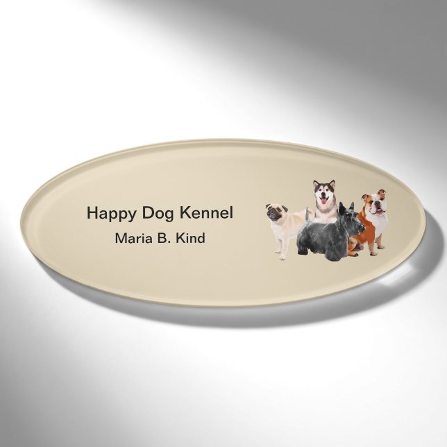 Badge D'identification Personnel de chenil de chien (Devant)