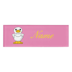 Badge D'identification Petit canard blanc debout Thunder_Cove