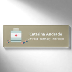 Badge D'identification Pharmacien certifié de technicien de pharmacie