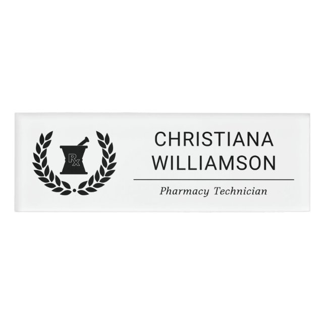 Badge D'identification Pharmaciste Élégant Personnalisé Employé de la pha (Devant)
