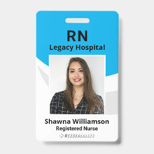 Badge d'identification photo bleu professionnel av