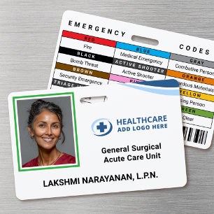 Badge d'identification photo codé par couleur pour