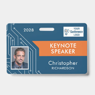 Badge d'identification photo de l'orateur principa