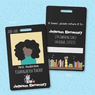 Badge d'identification photo noir vertical pour éc