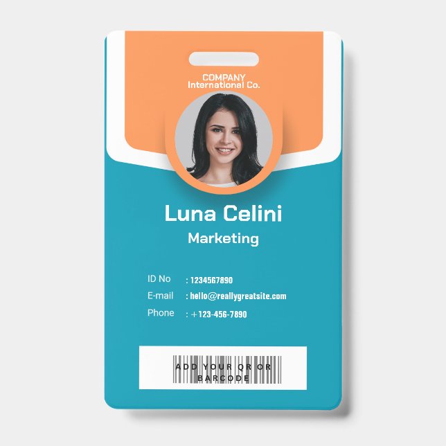 Badge d'identification photo professionnelle - Per (Face)
