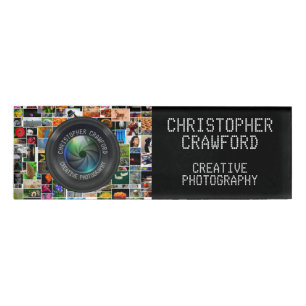 Badge D'identification Photographe et objectif de caméra d'affaires de