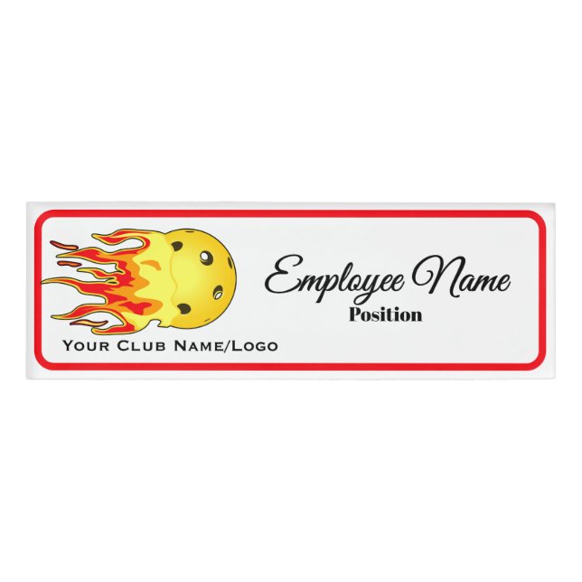 Badge D'identification Pickleball Club Personalized Logo Employee  (Devant)