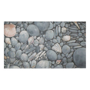 Badge D'identification Pierres de plage Coques Galets Rochers Peinture Ar