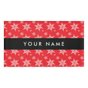 Badge D'identification Pneus blancs, Rouge, Votre nom, Personnaliser