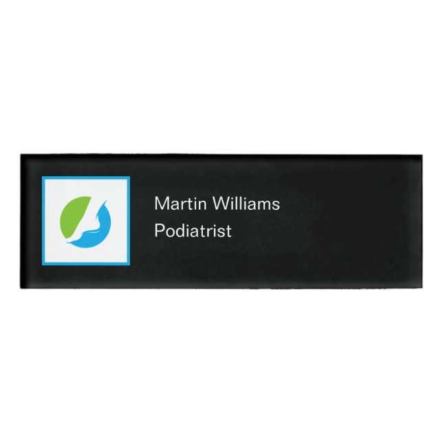 Badge D'identification Podiatriste Pied Docteur Thème Personnel  (Devant)