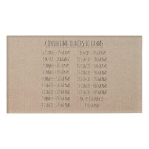 Badge D'identification Poids du graphique de conversion Vintage papier Kr