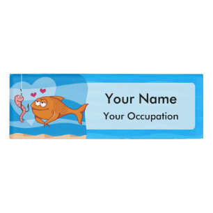 Badge D'identification Poisson et appât en amour