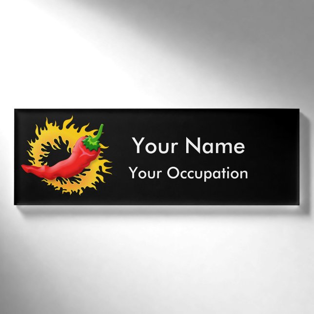 Badge D'identification Poivre avec étiquette de nom de flamme (Devant)