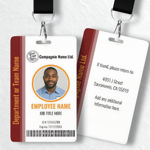 Badge d'identification professionnel élégant moder