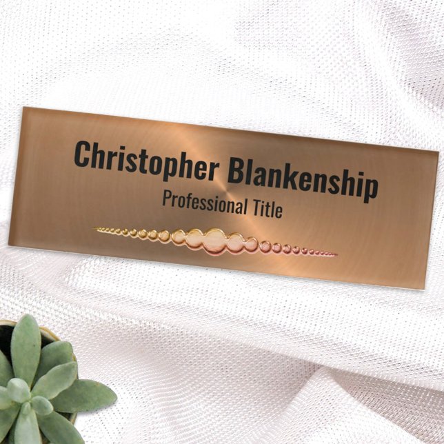 Badge D'identification Professionnel Faux Cuivre Cuivre Personnalisé (Créateur téléchargé)