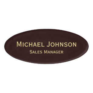 Badge D'identification Professionnel Gold Brown Office Entreprise Magnéti