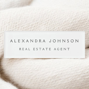 Badge D'identification Professionnel Minimaliste Blanc Moderne