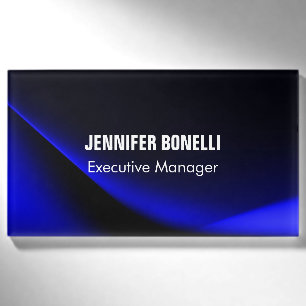 Badge D'identification Professionnel minimaliste moderne bleu ajouter vot