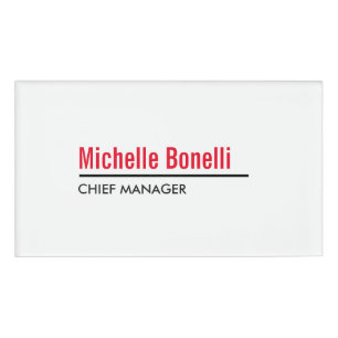Badge D'identification Professionnel Minimaliste Simple Blanc Moderne Pla