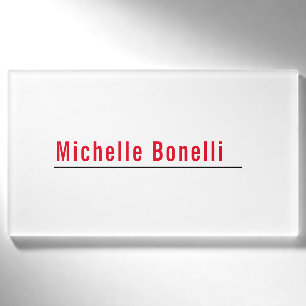 Badge D'identification Professionnel Minimaliste Simple Blanc Moderne Pla