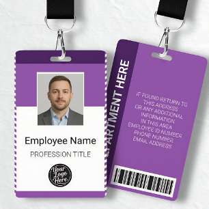 Badge d'identification professionnel simple violet