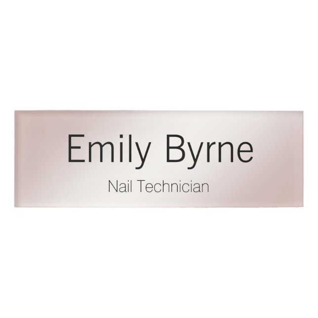 Badge D'identification Rose Gold Employé Personnel Nom magnétique Balise  (Devant)