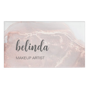 Badge D'identification Rose Gold Encre Marbre