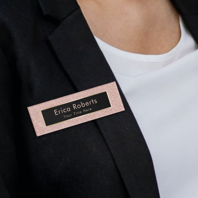 Badge D'identification Rose Gold Parties scintillant maquillage Artiste C (Créateur téléchargé)