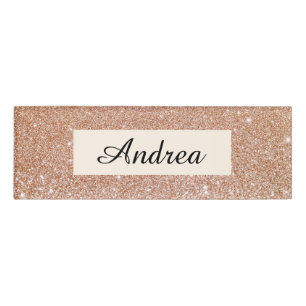 Badge D'identification Rose moderne Gold Parties scintillant Salon de bea