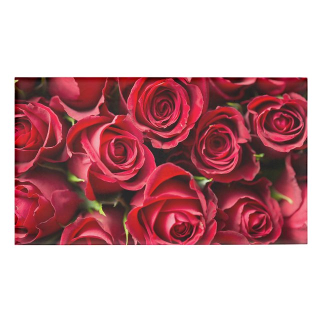 Badge D'identification Roses rouges (Devant)