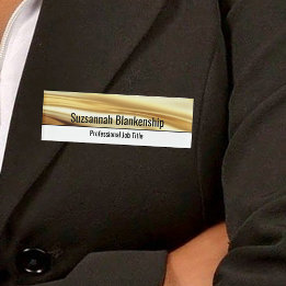 Badge D'identification Ruban doré luxueux et blanc professionnel personna
