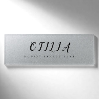 Badge D'identification Salon de beauté en argent de Glamor