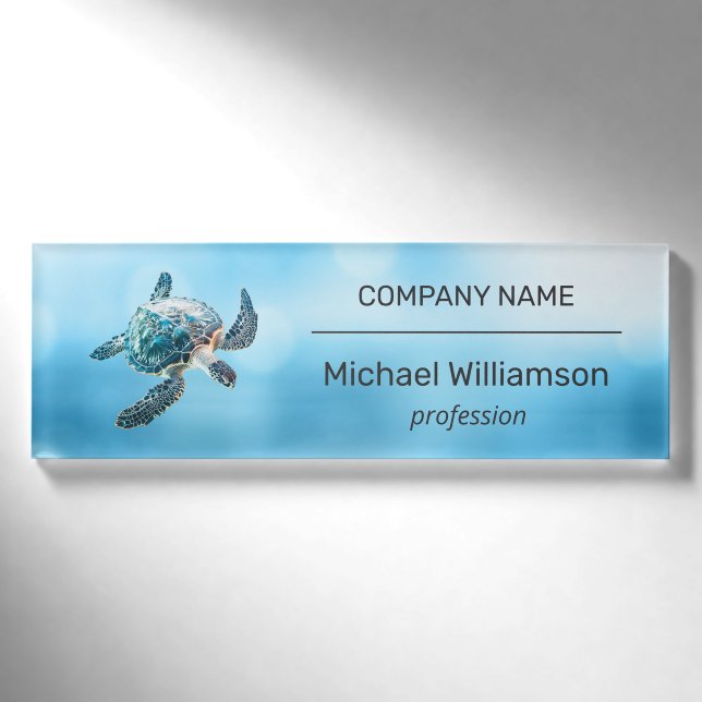Badge D'identification  Sea Turtle Modern Beach Realtor (Devant)
