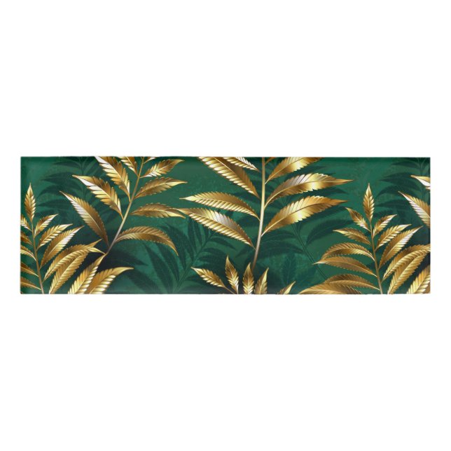 Badge D'identification Seamless pattern with golden ferns (Devant)
