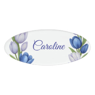 Badge D'identification Sérénité en Fleur Pastel Tulip Floral Maison Décor