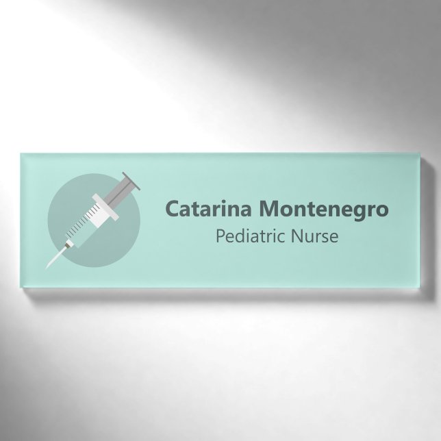 Badge D'identification Seringue décorative personnalisée par infirmière (Devant)