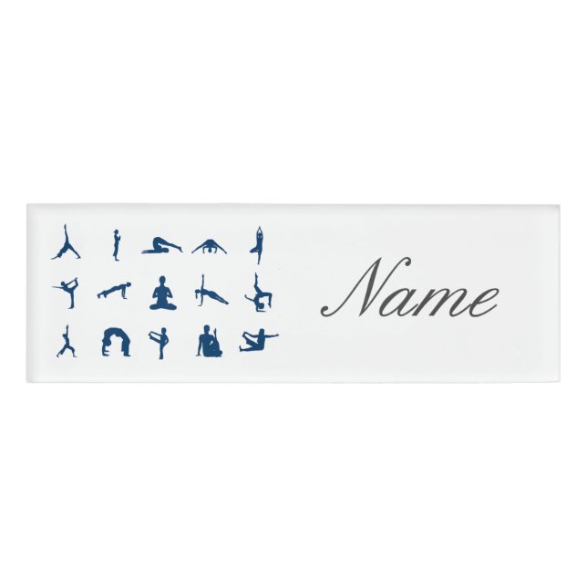 Badge D'identification Silhouette Yoga Pose Thunder_Cove (Devant)