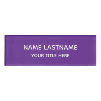 Badge D'identification Simple Basic Minimal Purple White Modern Title
